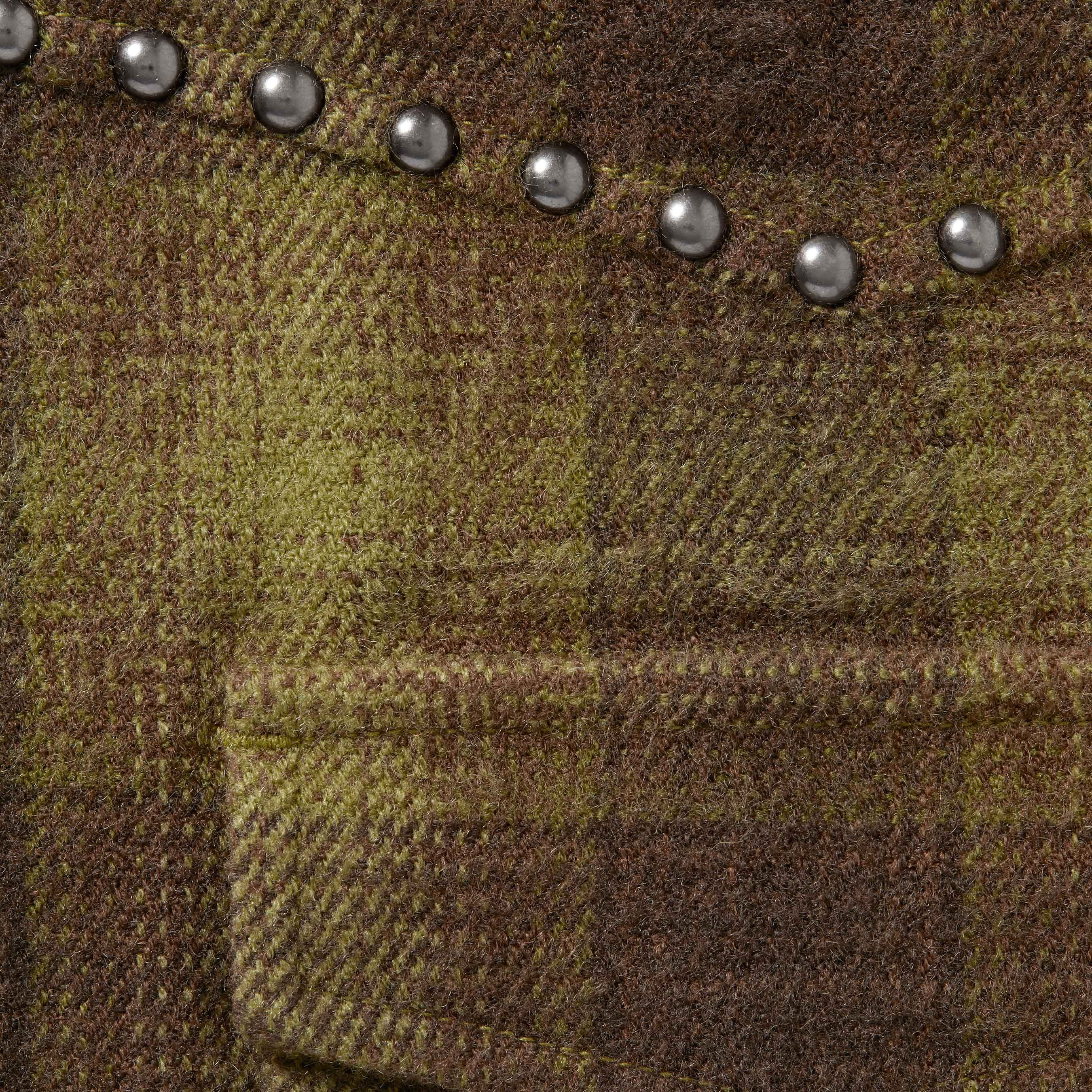 Studded Shadow Plaid Zip Up Shirt view 8